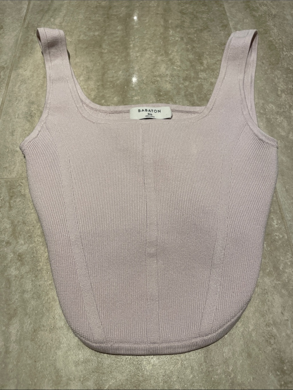 Aritzia Babaton Sculpt Knit Bustier Waist Corset Tank, Light Pink, 2XS